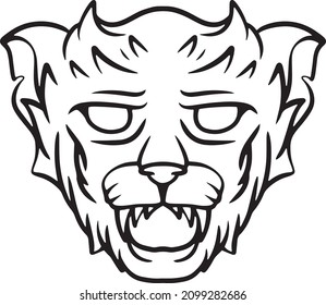 tiger illustration vector with black white color