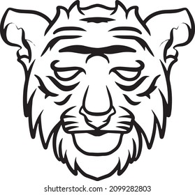 Tigergrafik, Vektorgrafik mit schwarz-weißer Farbe