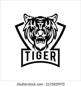 Tiger Illustration Vector Design Black White Stock Vector (Royalty Free ...