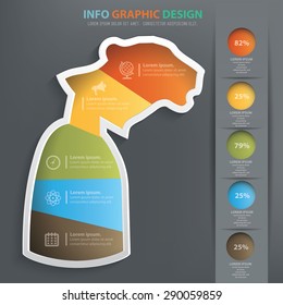 Tiger info graphic design, Data concept design. Clean vector.