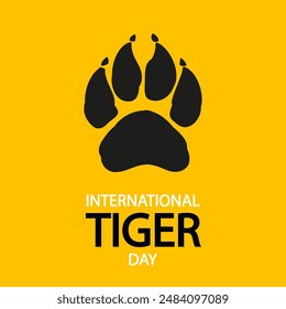 Tiger international day paw print, vector art illustration.