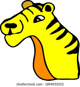 Tiger Isolated Funny Animal Vector