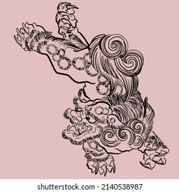 
Tiger japanese engraving. Japanese tiger design. Wild print. Tiger T-Shirt design. Fashion vector illustration with tiger. Illustration for fabric, clother. - Vector.