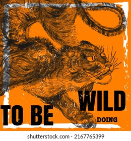 
Tiger japanese engraving. Japanese tiger design. Wild print. Tiger T-Shirt design. Fashion vector illustration with tiger. Illustration for fabric, clother. - Vector.