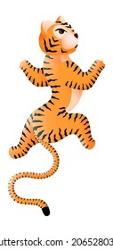 Tiger in japanese style. Big cat jungle animal