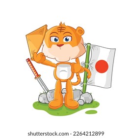 the tiger japanese vector. cartoon character