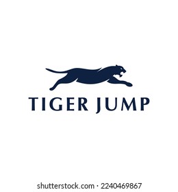 Tiger Jump or Run Symbol Logo Design