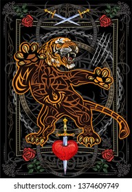 Tiger Jump. Tattoo