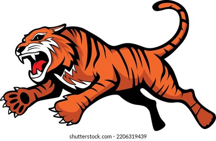 A Tiger jumping illustration vector  