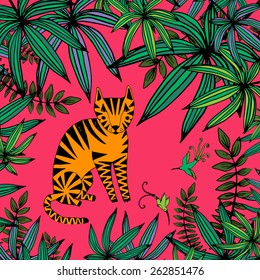 Tiger in the jungle