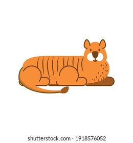 tiger jungle animal in cartoon abstract design vector illustration