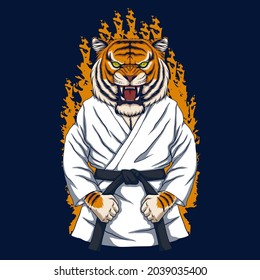 Tiger karate vector illustration for your company or brand