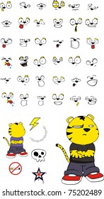 tiger kid cartoon set in vector format