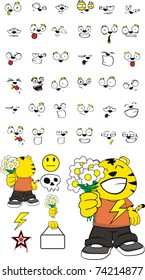 tiger kid cartoon in vector format