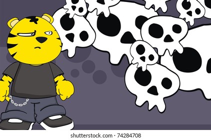 tiger kid cartoon in vector format