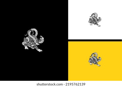 tiger and king cobra vector black and white