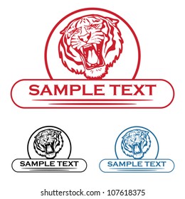 Tiger label - vector illustration