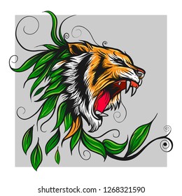 tiger leaf illustration art vector eps
