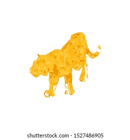 Tiger leaping from the disintegrated pieces