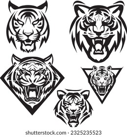 Tiger leopard panther logo and icons design concepts vector art