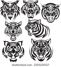 Tiger leopard panther logo and icons design concepts vector art