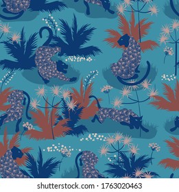 Tiger and leopard pattern geometric style design for children