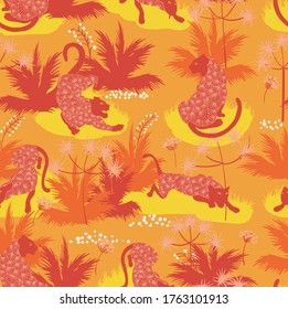 Tiger and leopard pattern geometric style design for children