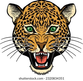 Ilustración de Tiger Leopard Savage Head 