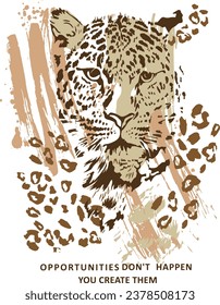 tiger leopard wildlife animal vector slogan graphic design