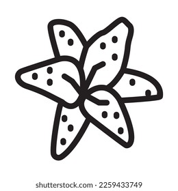 Tiger Lily Vector Line Icon Design