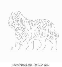 Tiger line art Ilustração, Tiger vetor line art, Tiger Vetor preto e branco linha arte vetor silhueta