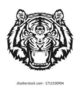 Tiger line art mascot logo