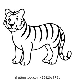 tiger of a line art vector