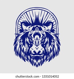 Tiger line art vector illustration template