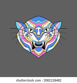 Tiger line art vector illustration