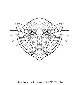 Tiger line art vector illustration