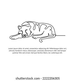Tiger line design. Wildlife decorative elements drawn with one continuous line. Vector illustration of minimalist style on white background.