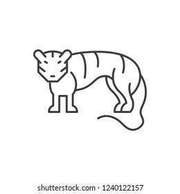 Tiger line icon concept. Tiger vector linear illustration, symbol, sign