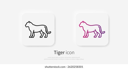 Tiger line icon, outline vector sign, linear pictogram isolated on white. Symbol, logo illustration.