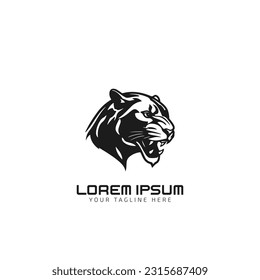 Tiger line icon set, black panther vector line logo icon illustration design svg