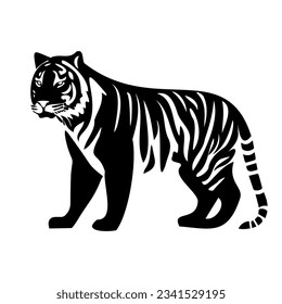 Tiger line icon. Stripes, cat, predator, beast, roar, teeth, animal, zoo, cage, cupid. Black vector icons on a white background for Business