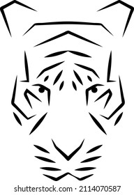 
Tiger linear vector. Dangerous predator. Icon.