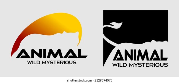 tiger or lion logo design with creative and simple concept. premium vector logo illustration