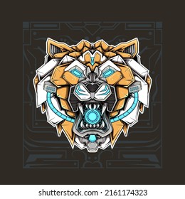 Tiger or Lion mecha robot vector illustration 