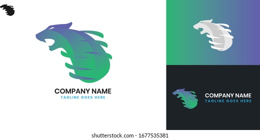 Tiger logo - All elements on this template are editable with vector software.