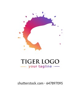 TIGER LOGO. animal logo with gradation concept