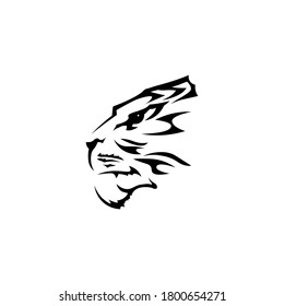 Tiger logo black sign icon. Vector illustration eps 10