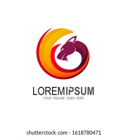 Tiger logo with circle design template