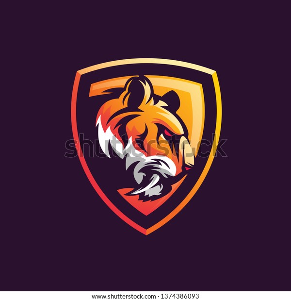 Tiger Logo Design Stock Vector (Royalty Free) 1374386093