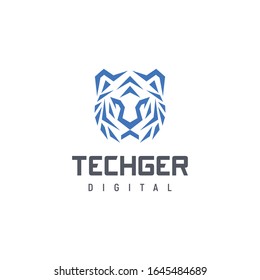 Tiger logo design concept for digital company